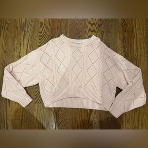 Aritzia Light Pink Diamond Knit Sweater